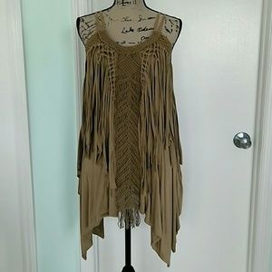 Free People Fringed Tunic length top